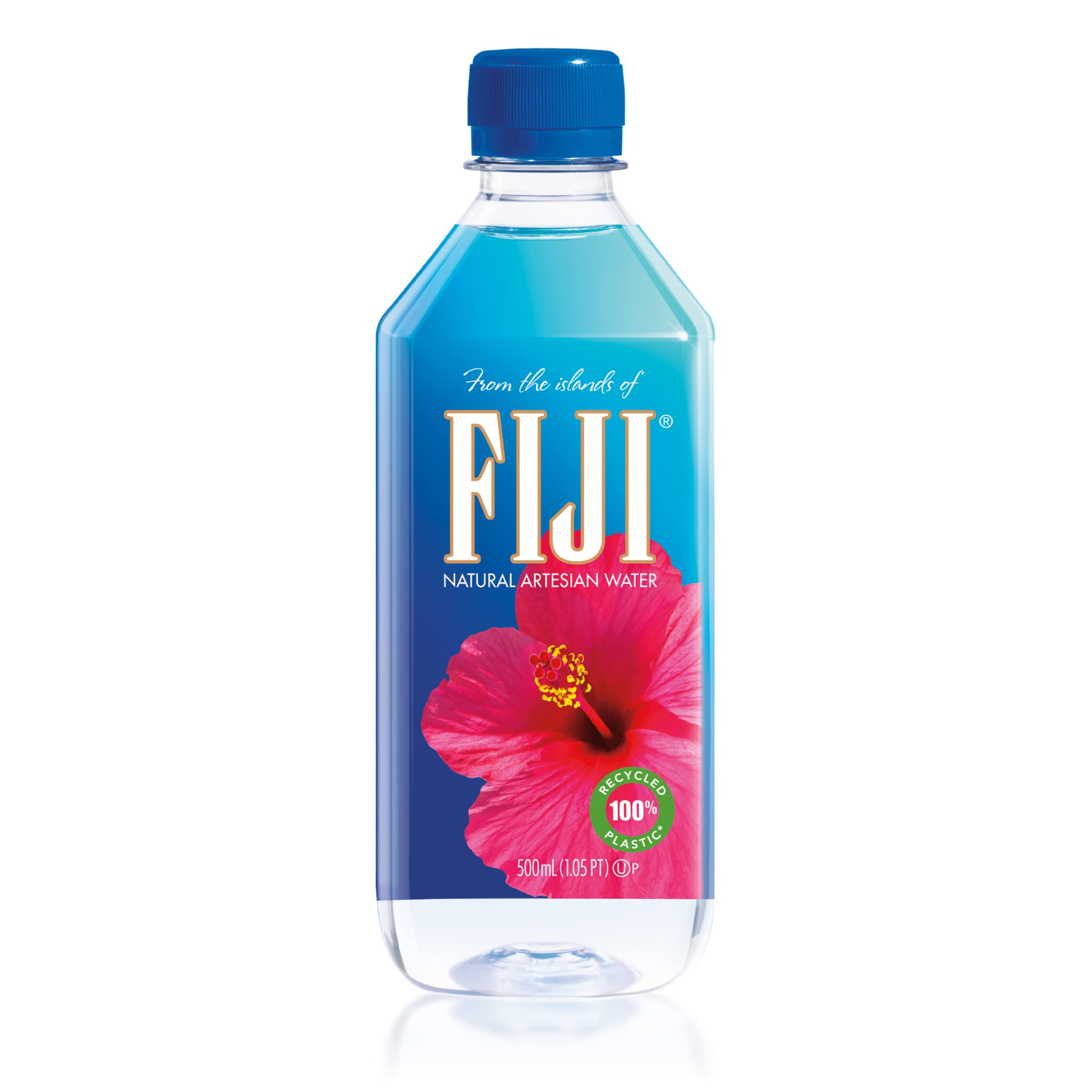 FIJI Natural Artesian Bottled Water 500 mL / 16.9 Fl Oz (Single Bottle) - Premium Hydration for Home, Office & Travel