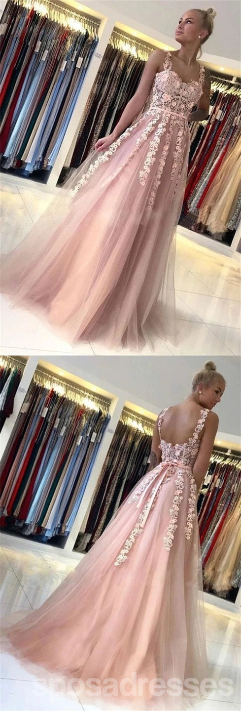 Floral Pink A-Line See-Through Long Prom Dresses for Women – Elegant Formal Evening Gowns for Homecoming, Ball, Party & Special Occasions