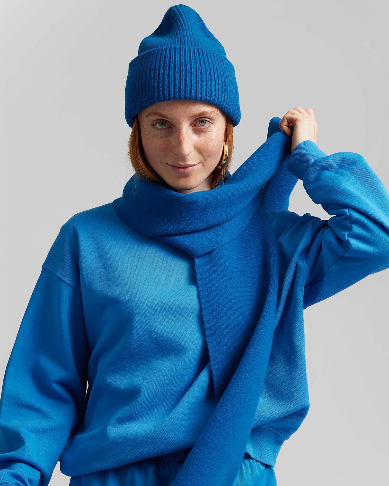 Premium Merino Wool Scarf for Men & Women - Soft & Warm Winter Accessory in Stone Blue - Perfect for Cold Weather, Outdoor Activities & Fashion Styling