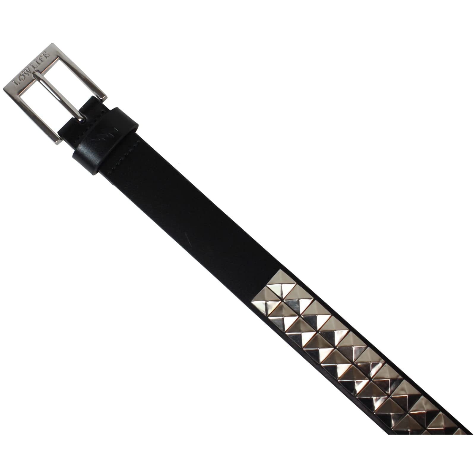 Lowlife of London Dub 2 Row Pyramid Leather Belt - Studded Punk Goth Rock Style with Metal Studs & Rivets for Men & Women | Perfect for Punk Concerts, Gothic Fashion & Alternative Outfits