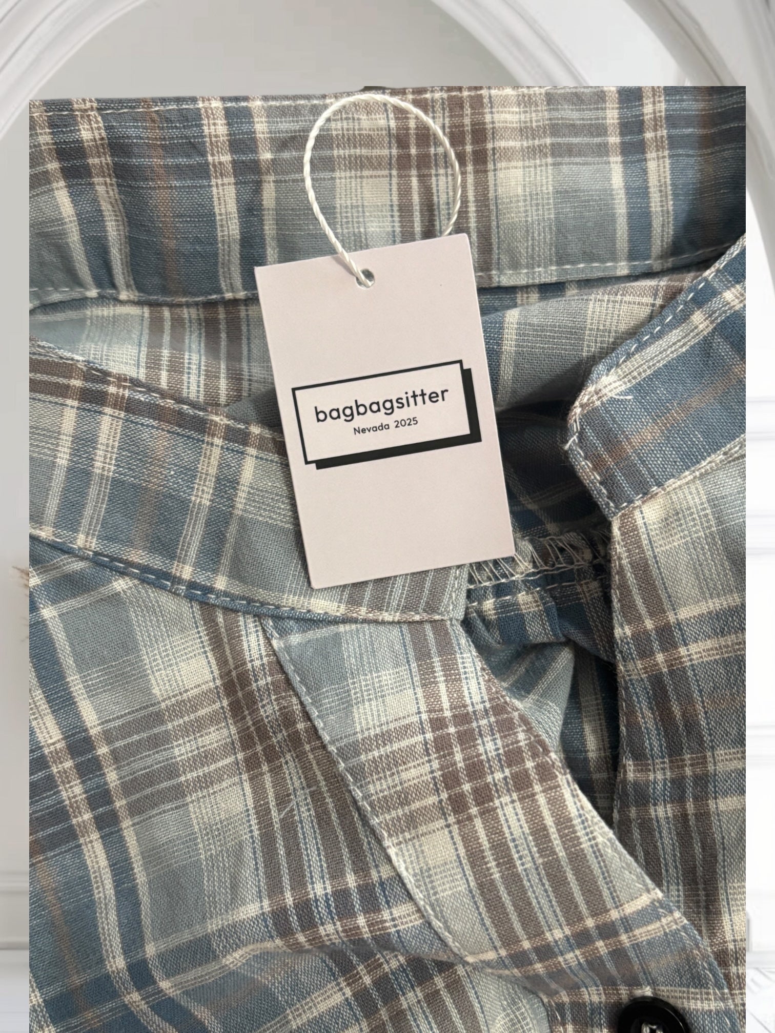 Women's Plaid Short Sleeve Cotton Shirt - Summer Thin Drawstring Casual Top for Outdoor Activities, Travel & Daily Wear