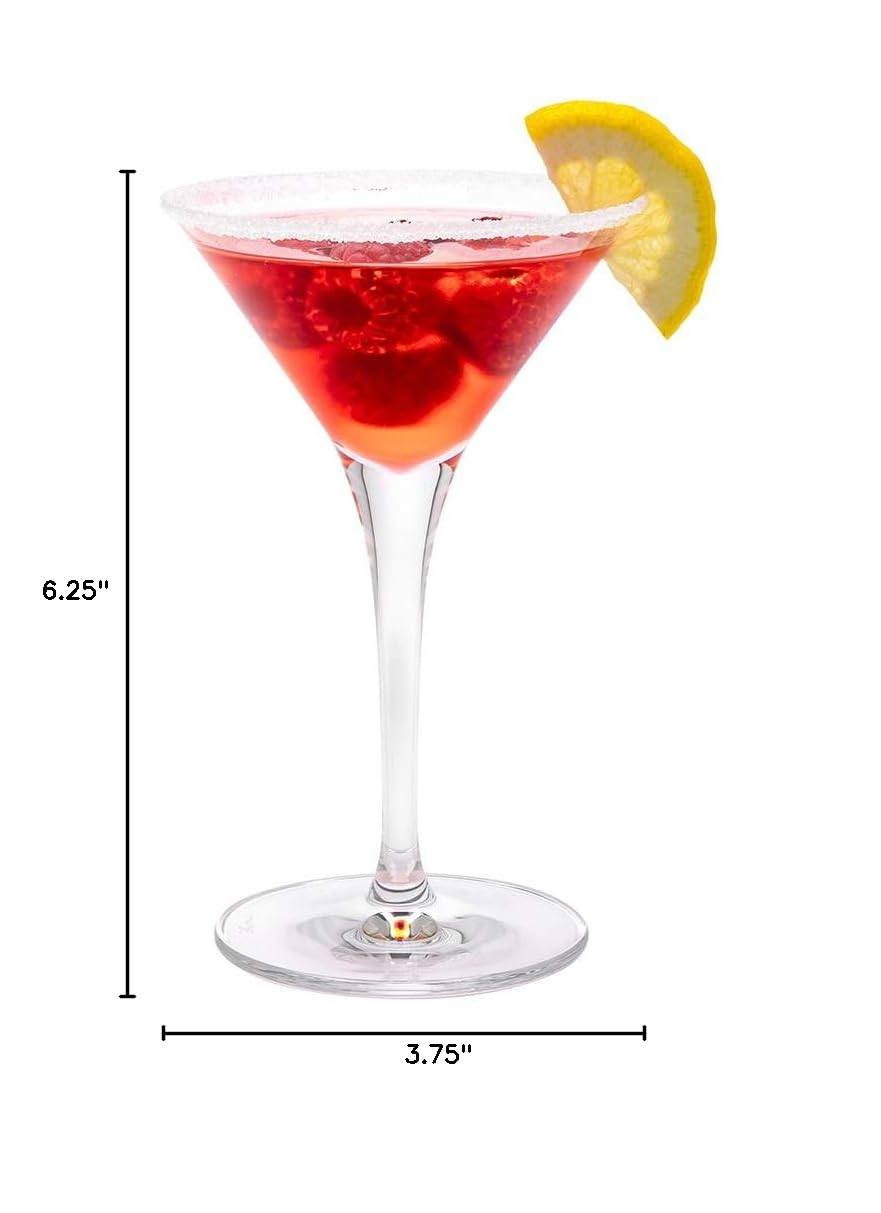 Voglia Nude 5 oz Martini Glasses Set of 12 - Premium Crystal Cocktail Glasses with Laser-Cut Rim, Dishwasher Safe Fine-Blown Glassware for Manhattan, Cosmo & Martinis - Perfect for Home Bars, Parties & Upscale Dining