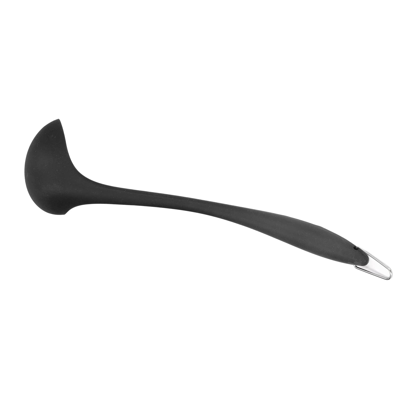 Silicone Kitchen Spoon - Soft, Non-Slip & Space-Saving Cooking Utensil for Family Dining | Ideal for Cooking, Serving & Everyday Kitchen Use (Black)
