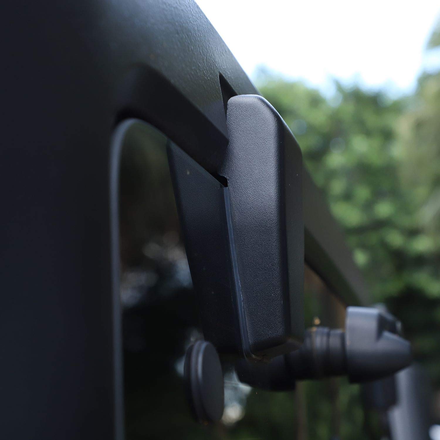 Jeep JK Rear Window Hinge Covers (Right & Left) - Tailgate Rear Door Hinge Cover Trim for 2007-2018 Jeep Wrangler JK JKU - Exterior Accessories - Black (2pcs) - Perfect for Off-Road Protection & Style Enhancement