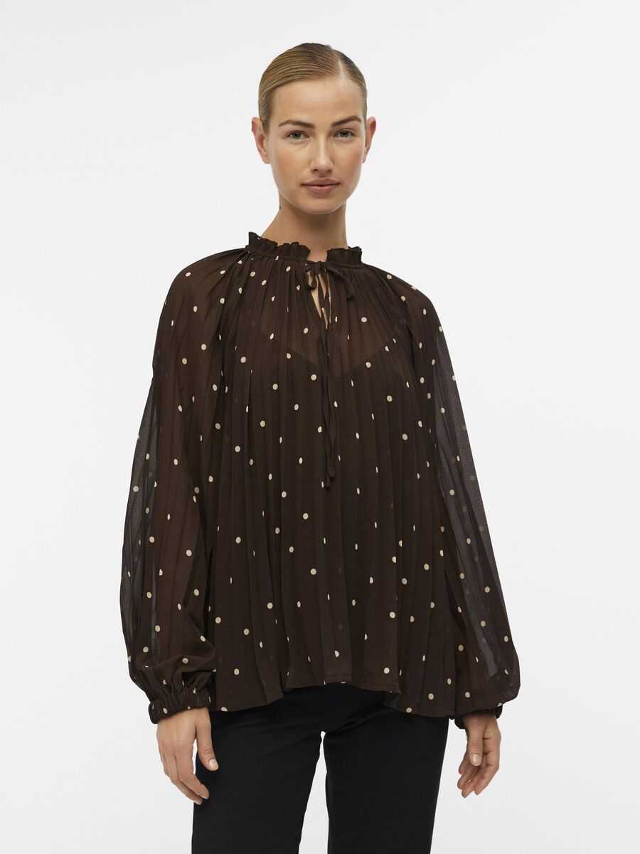 Brink Blouse for Women - Elegant Java Print Long Sleeve Tops - Perfect for Office Wear, Date Night & Casual Outfits