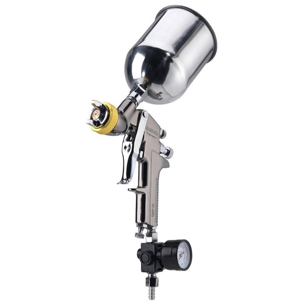 NEIKO 31215A HVLP Spray Gun Paint Sprayer Kit - 1.7mm Nozzle, 600cc Air Gauge Regulator - Professional Auto & Home Painting Tool for Cars, Furniture & DIY Projects