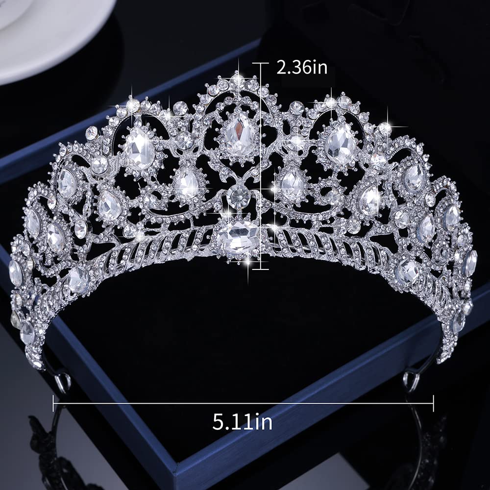 Kamirola Women's Crystal Tiara Crown & Headband with Comb – Elegant Bridal Wedding Accessories, Prom Pageant Party Hairpiece, Gothic Halloween Costume Jewelry – Perfect for Weddings, Balls, Cosplay & Special Events (TR15)