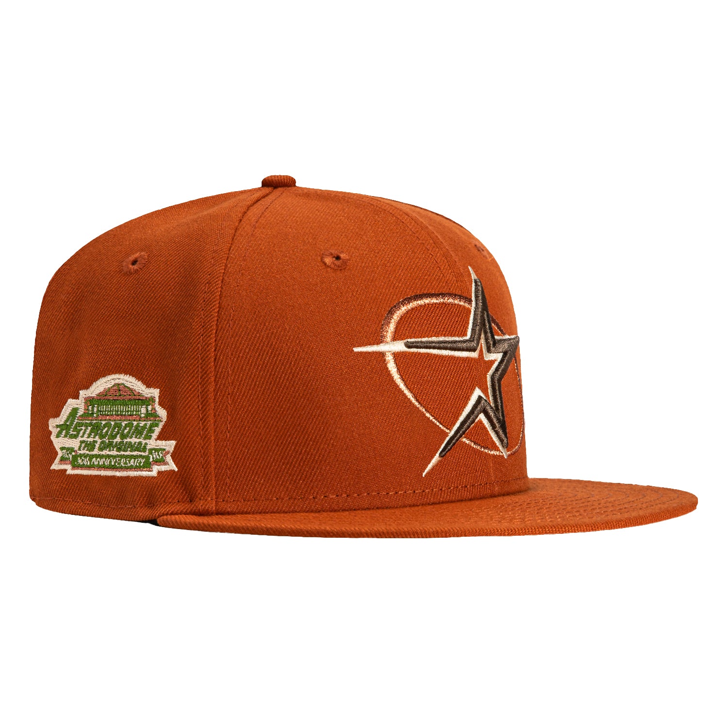 New Era 59Fifty Houston Astros 30th Anniversary Campfire Patch Snapback Hat - Burnt Orange Baseball Cap for Men, Women - Perfect for Games, Tailgating & Fan Collections