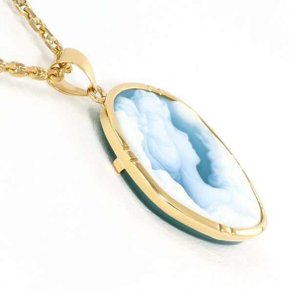 18K Yellow Gold Cameo Necklace with Genuine Stone - Vintage Inspired Jewelry for Women, Perfect Gift for Anniversary, Birthday & Special Occasions