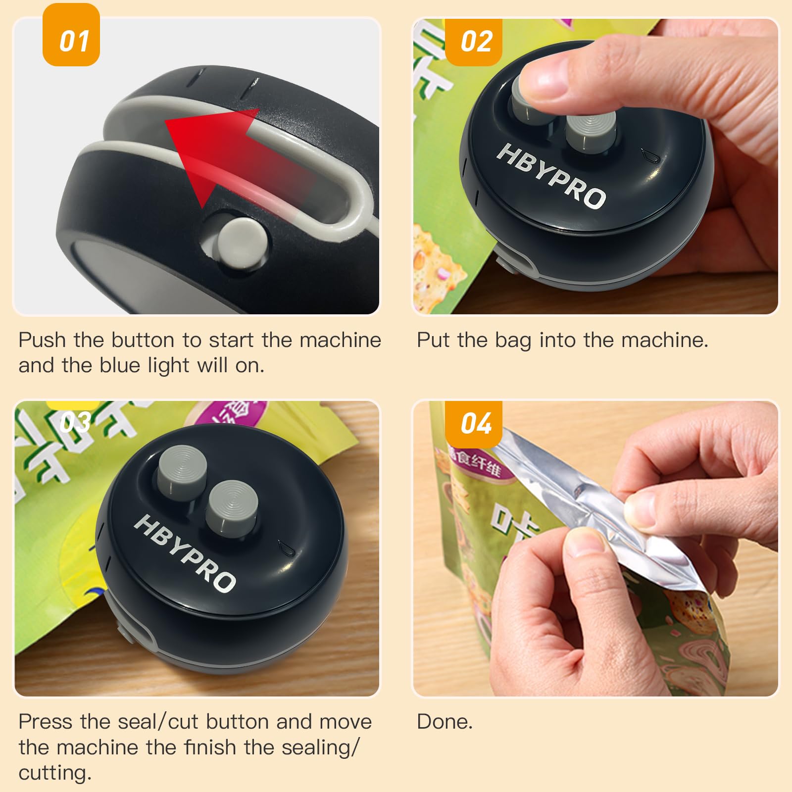 Mini Bag Sealer - Rechargeable Snack & Food Storage for Travel & Home