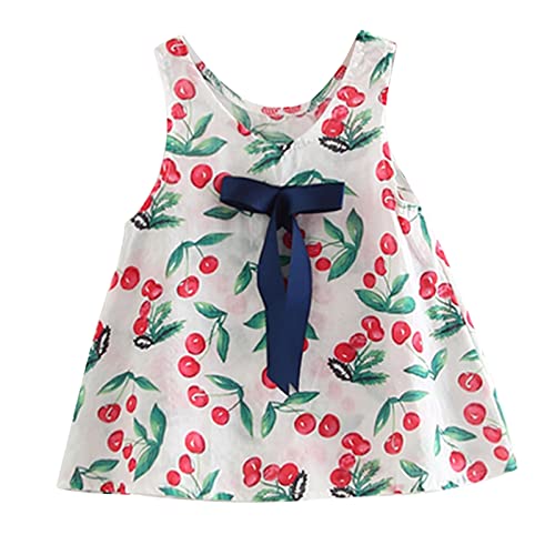 Toddler Girls Summer Floral Princess Dress - Sleeveless White Casual Dress Shirt Size 10 | Perfect for Birthday Parties, Photo Shoots & Outdoor Play
