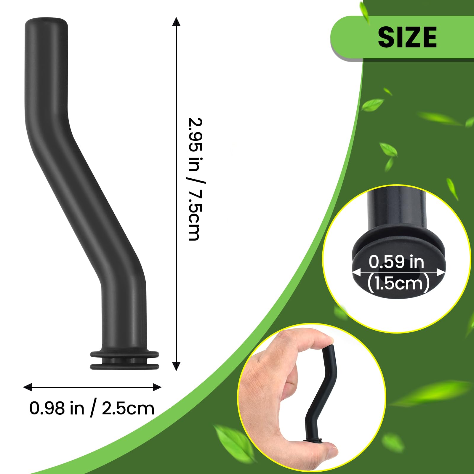 4 Pcs 3 Inch Black Rubber Vacuum Hose - Compatible with Briggs & Stratton Small Gasoline Engines, Lawn Mower Tractor - Replaces 593998, 596163, 797408 - Durable Replacement Part for Outdoor Power Equipment Maintenance