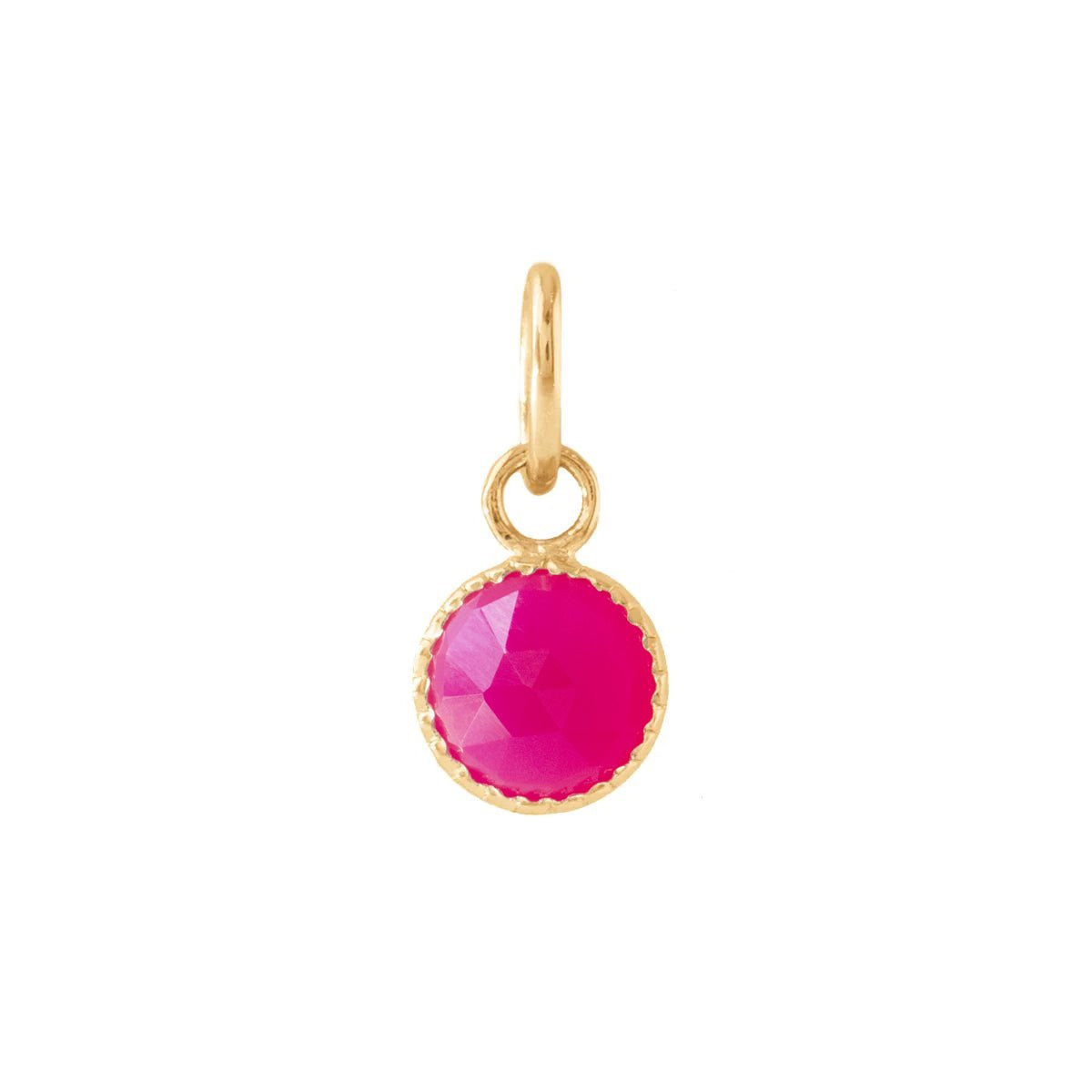 Mini Legacy Charm Hot Pink Chalcedony Pendant Necklace - Elegant Jewelry Gift for Women, Perfect for Parties, Weddings & Special Occasions