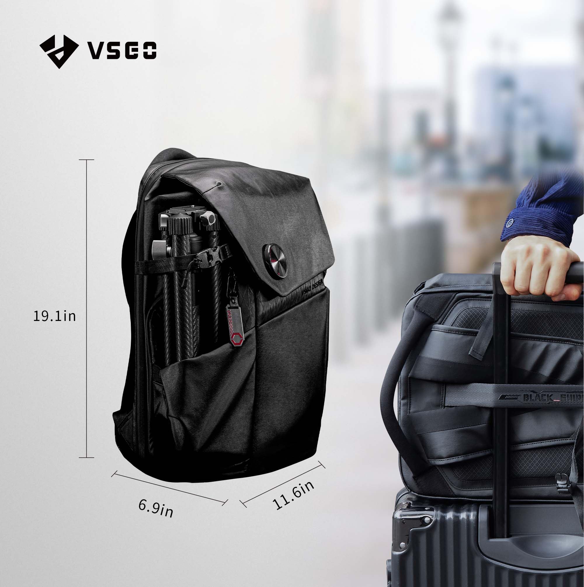 VSGO 25L Professional DSLR Camera Backpack - Waterproof Large Capacity Photography Bag for Canon, Nikon, Fujifilm - Travel & Commuting with 17.3-Inch Laptop Compartment - Perfect for Outdoor Shooting, Air Travel & Daily Photography