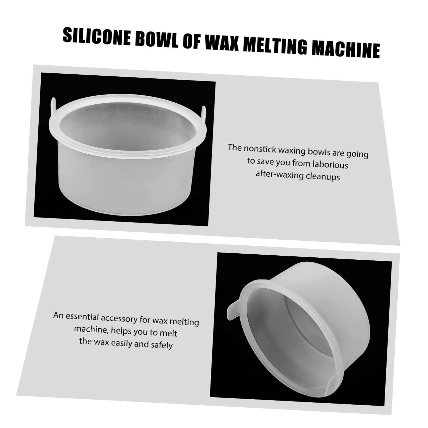 Minkissy 1pc Silicone Wax Melter Bowl - Mini Wax Warmer Pot for Hair Removal, Waxing Kit with Wax Burner Liners - Perfect for Home Spa, Salon, and DIY Beauty Treatments