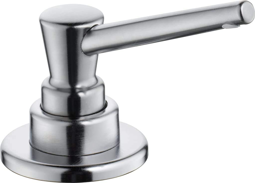 Delta RP1001AR Automatic Soap Dispenser with 13oz Refillable Bottle & Funnel - Touchless Hand Sanitizer Dispenser for Bathroom, Kitchen, Office - Arctic Stainless Steel Finish
