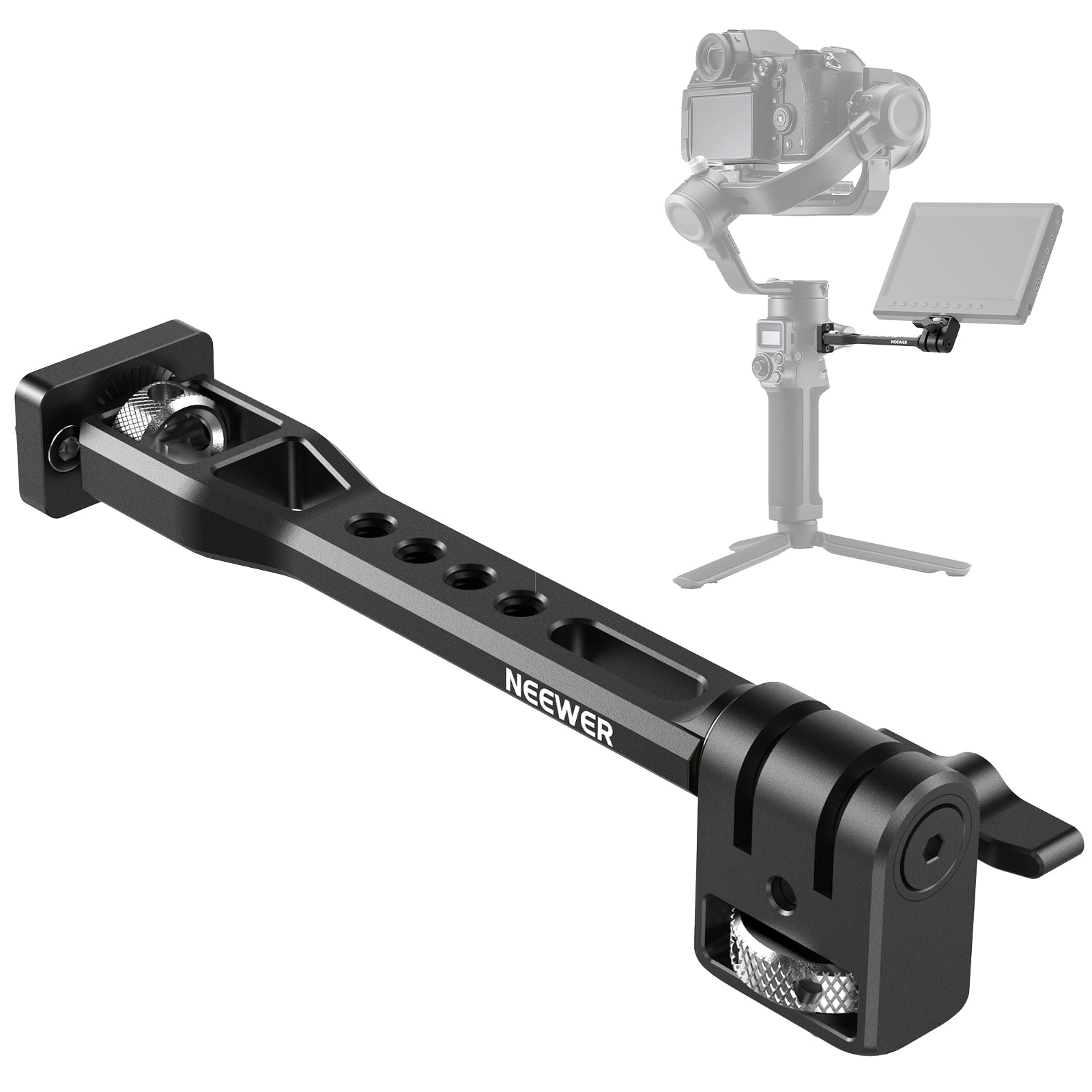 NEEWER GA005 Adjustable Field Monitor Mount for Gimbal Stabilizer - Universal Camera Monitor Holder for DSLR, Mirrorless, Video - Perfect for Filmmaking, Vlogging & Live Streaming