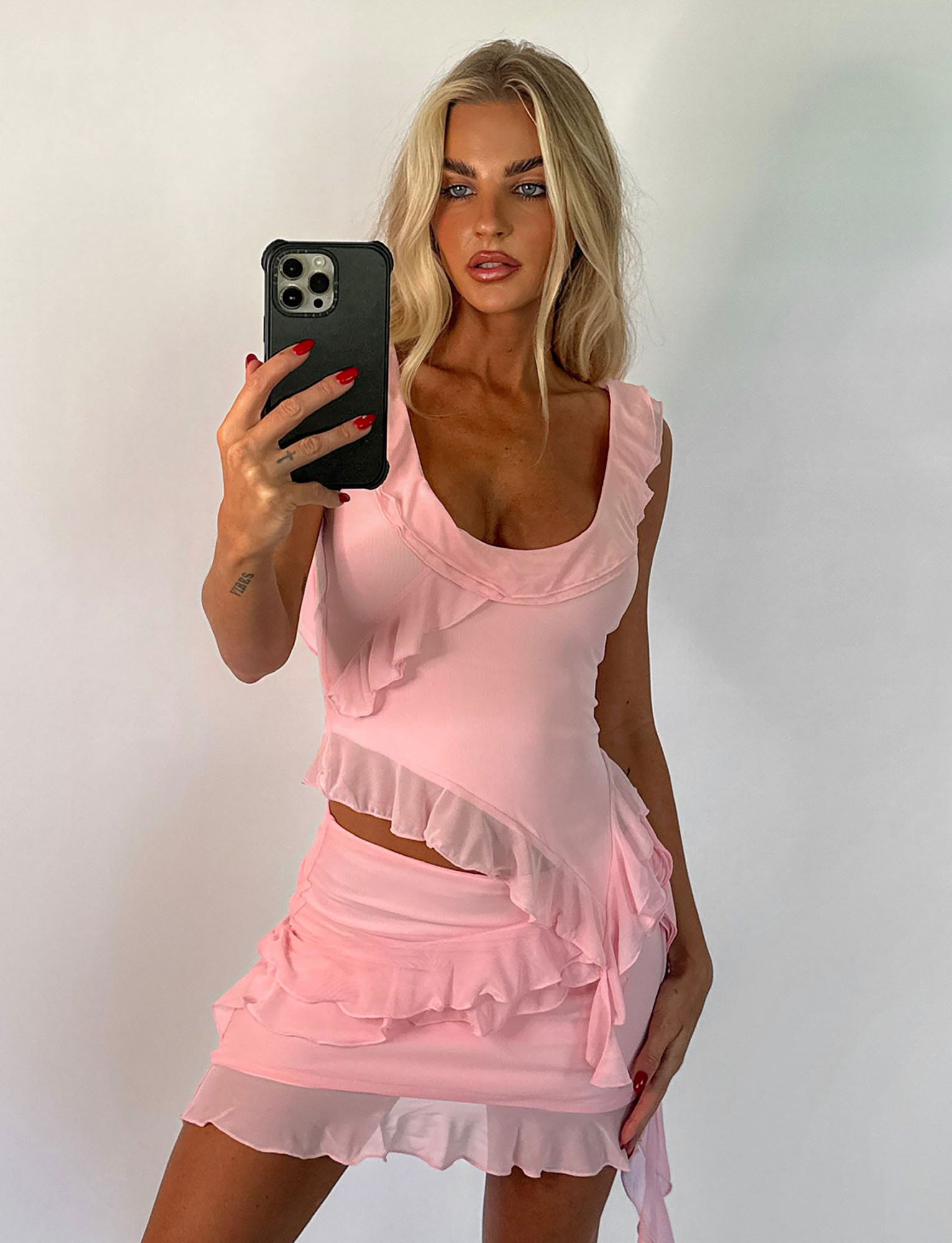 Stormi Skirt in Baby Pink - Women's Flowy A-Line Mini Skirt for Casual Outings, Dates & Summer Fashion
