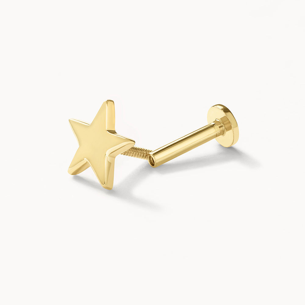10k Gold Micro Star Helix Single Stud Earring - Dainty Cartilage Piercing Jewelry for Everyday Wear & Special Occasions