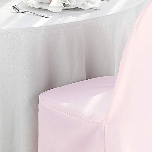 100 Pcs Blush Banquet Chair Slipcovers - Washable Polyester Removable Seat Protectors for Weddings, Parties & Dining Events - Elegant Chair Covers for Home & Event Decor