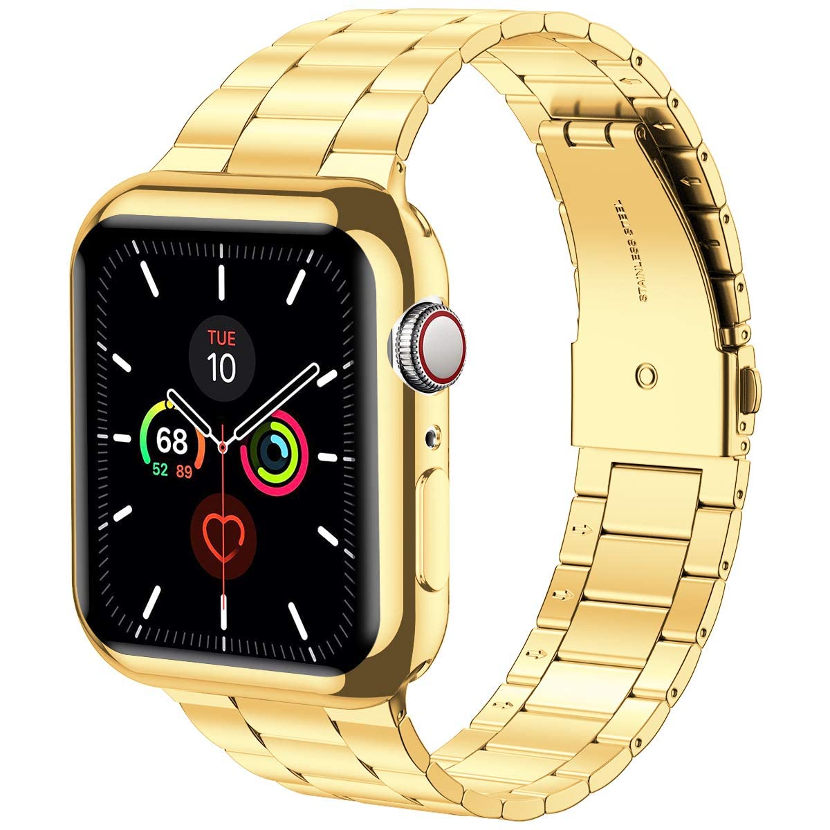 Premium Stainless Steel Apple Watch Band Compatible with Ultra 49mm/46mm & Series 10/9/8/7/6/SE/5/4/3/2/1 - Durable Metal iWatch Strap with Protective Case & Screen Protector for Men & Women | Perfect for Business, Workout & Everyday Wear