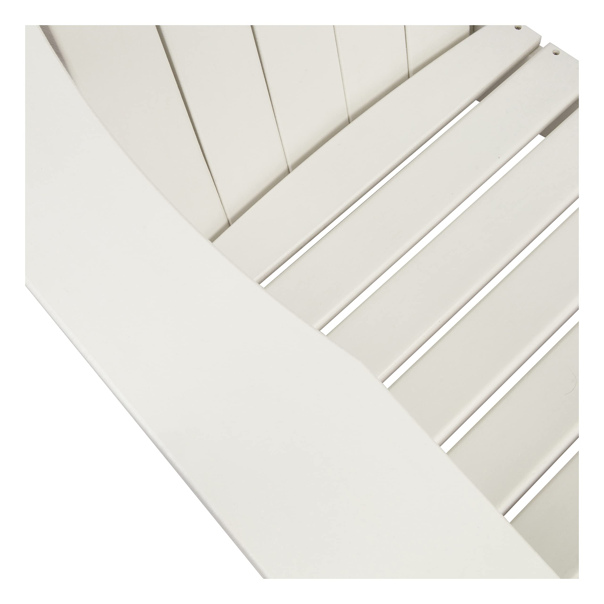 Shine Company White Weatherproof Folding Adirondack Chair for Outdoor Patio, Beach, Garden & Poolside Relaxation - Heavy Duty Resin Construction
