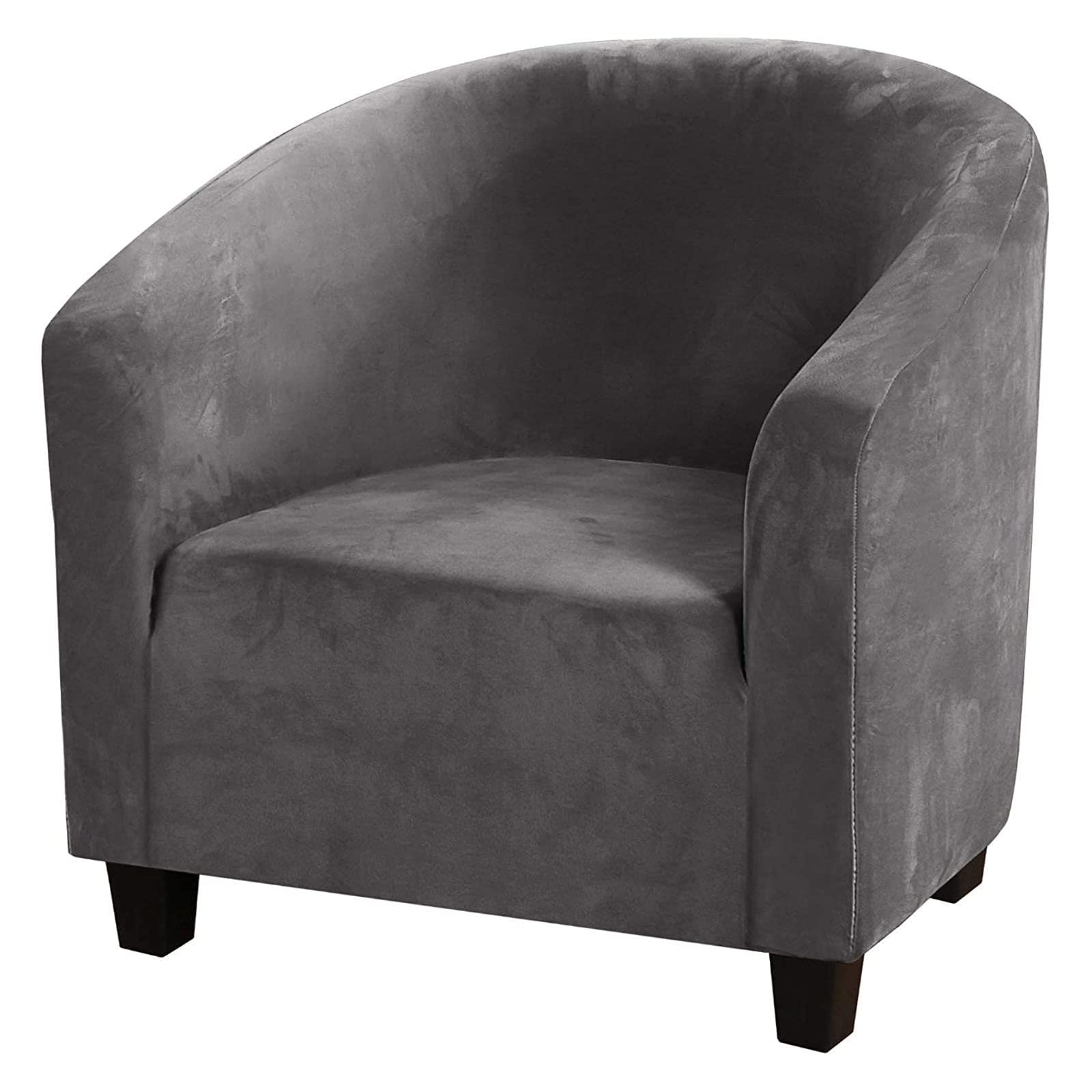 JHLD Velvet Elastic Tub Chair Cover - Washable Wingback Slipcover for Club Chairs, Bars & Cafes (Gray) | Perfect for Home Decor, Living Room & Commercial Use