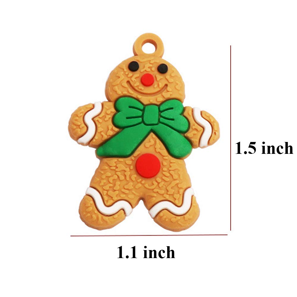 ARTEM Mini Gingerbread Man Ornaments - Set of 12 Handmade Clay Figurines for Christmas Tree Decorations | Holiday Hanging Charms & Gingerman Doll Pendants | Perfect for Xmas Party Favors, Gift Exchanges & Festive Home Decor