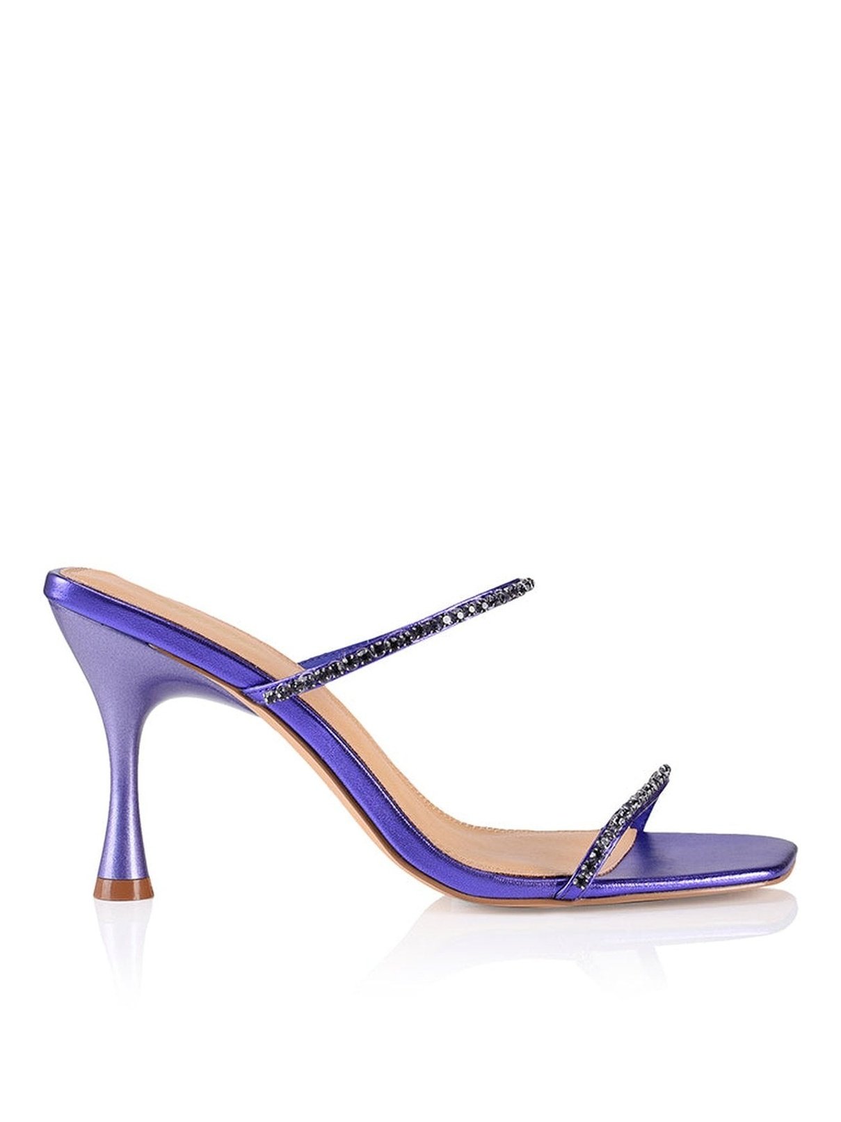 **Izzy Diamante Stiletto Heels - Purple Metallic Leather Pumps for Women | Elegant High Heels for Parties, Weddings & Evening Events**