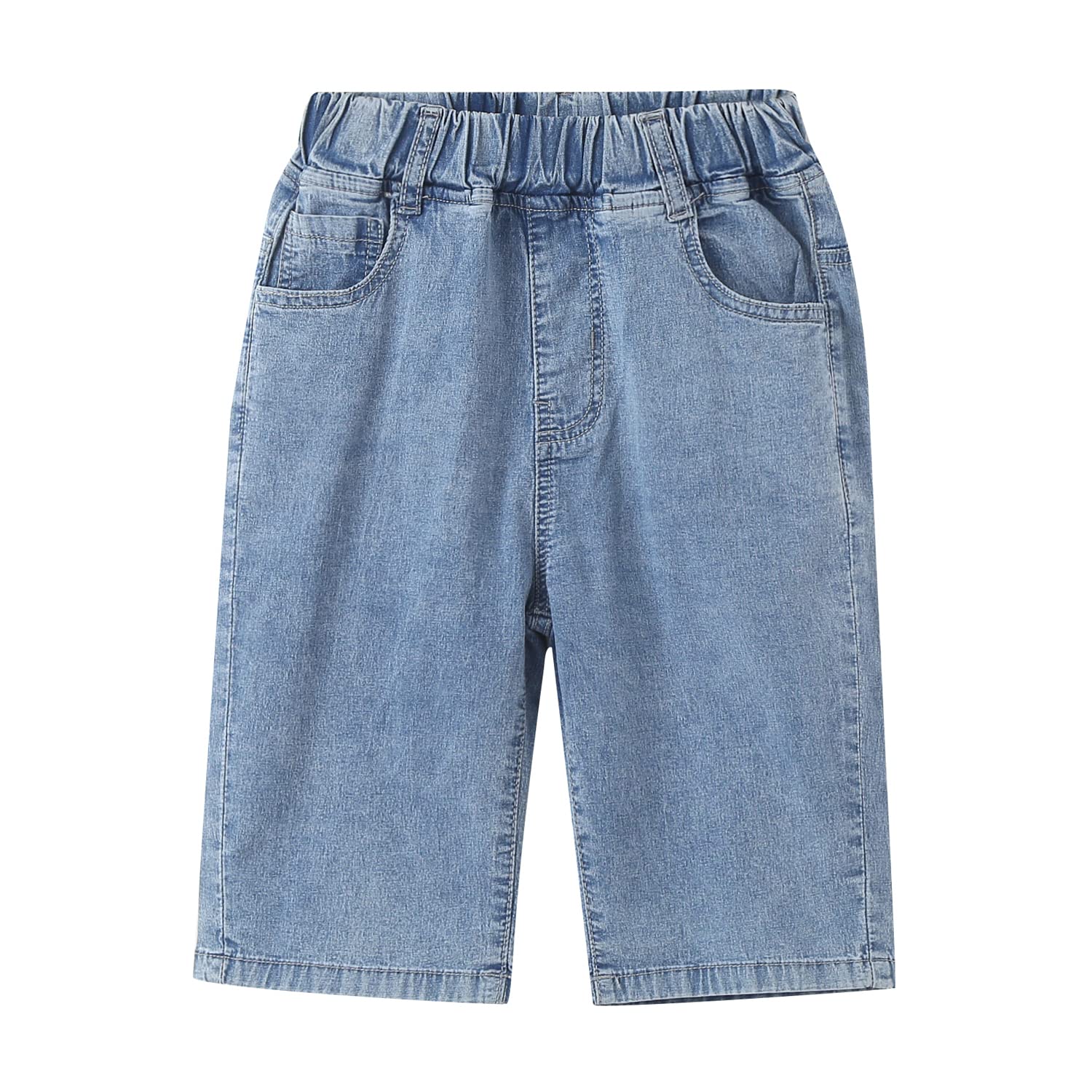 JYCPFLIT Boys Denim Shorts - Kids Straight Fit Summer Jeans Shorts with Elastic Waist & Lightweight Comfort | Perfect for Playtime, Beach & Outdoor Activities