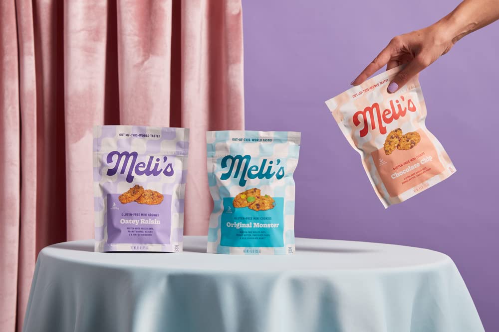 Meli’s Mini Cookies - Gluten Free Chocolate Chip Cookies, Vegan & Plant Based Snacks with Peanut Butter & Rolled Oats - Crunchy Healthy Kids Snacks for School Lunch, Sweet Treats & On-the-Go - 3 Pack Bundle (Perfect for Lunchboxes, After-School Snacks & Travel)