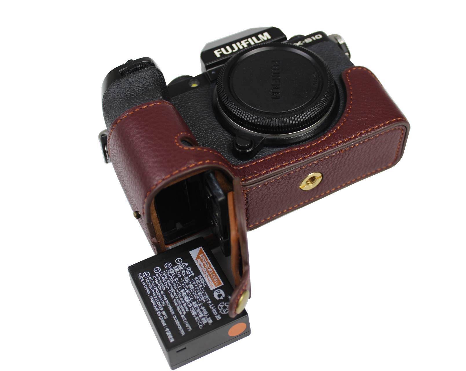 Premium Real Leather Bottom Opening Camera Case for Fujifilm X-S10/XS10 - Tripod Compatible Dark Brown Protective Cover | Perfect for Travel, Photography & Outdoor Adventures