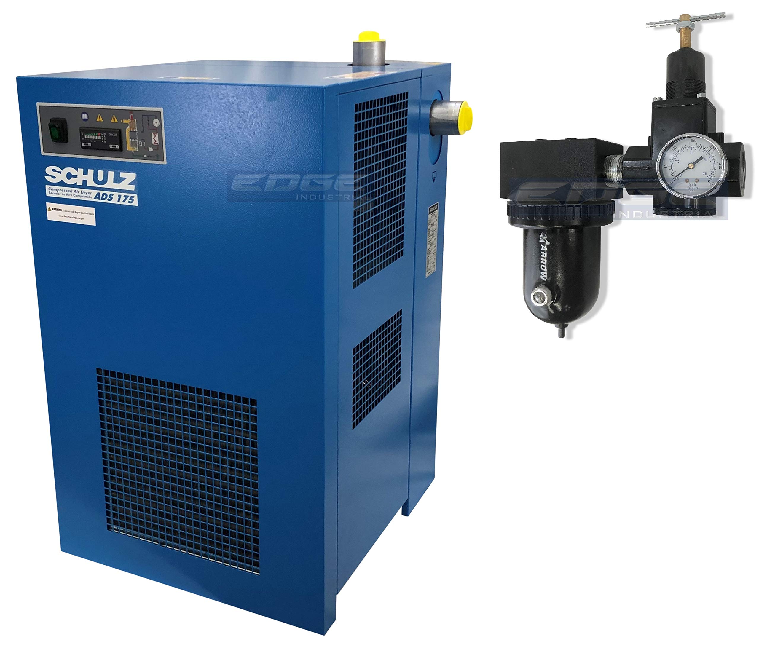 Schulz Refrigerated Air Dryer for Air Compressor – 175 CFM, 40HP to 50HP Compressed Air Systems with Regulator Pre-Filter | Ideal for Industrial, Automotive & Painting Applications