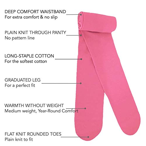 Country Kids Little Girls' Pima Cotton Tights 2-Pack - Soft & Breathable Toddler Leggings for Everyday Wear, Playtime & School Outfits