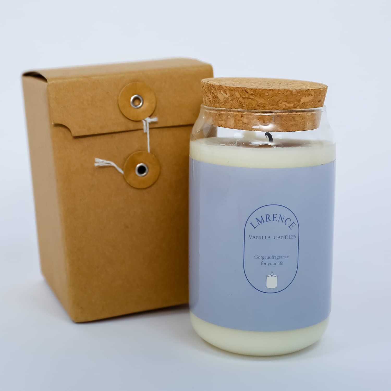 Premium Aromatherapy Soy Candles - 10oz Vanilla Scented Candles with 57-62 Hours Burn Time | All Natural, Highly Scented Home Fragrance Candles | Perfect for Relaxation, Meditation & Creating Cozy Atmosphere (Oak Cover White)