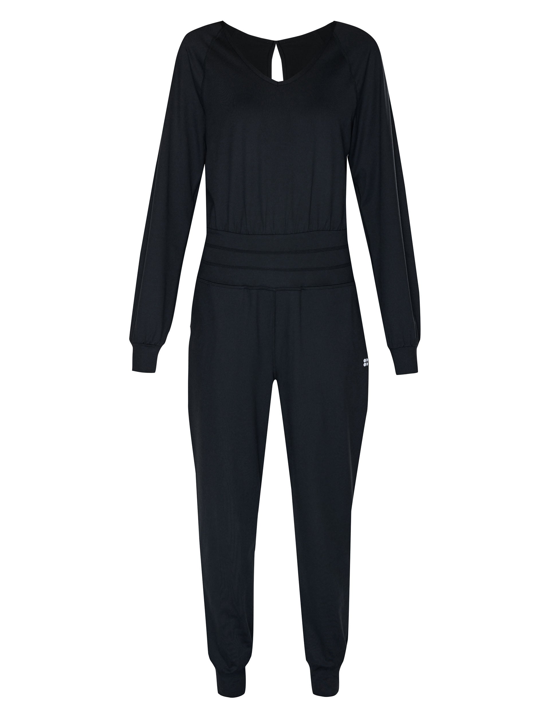 Gaia Yoga Long Sleeve Jumpsuit for Women - Stretchy Comfortable Workout Outfit - Black - Perfect for Yoga, Pilates & Lounge Wear