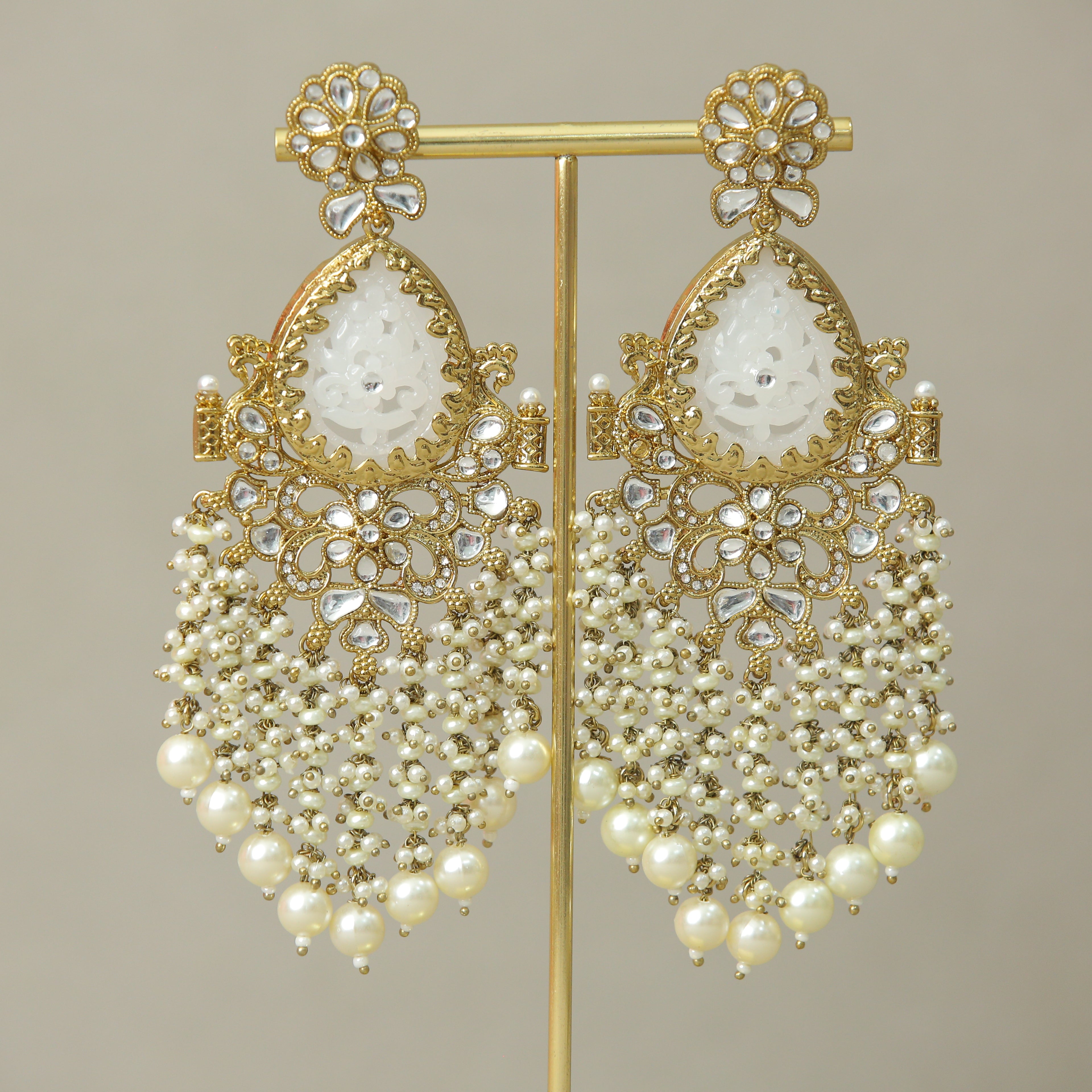 Exquisite Aaradhya Kundan Earrings for Women – Traditional Indian Jewelry for Weddings, Parties & Festive Occasions