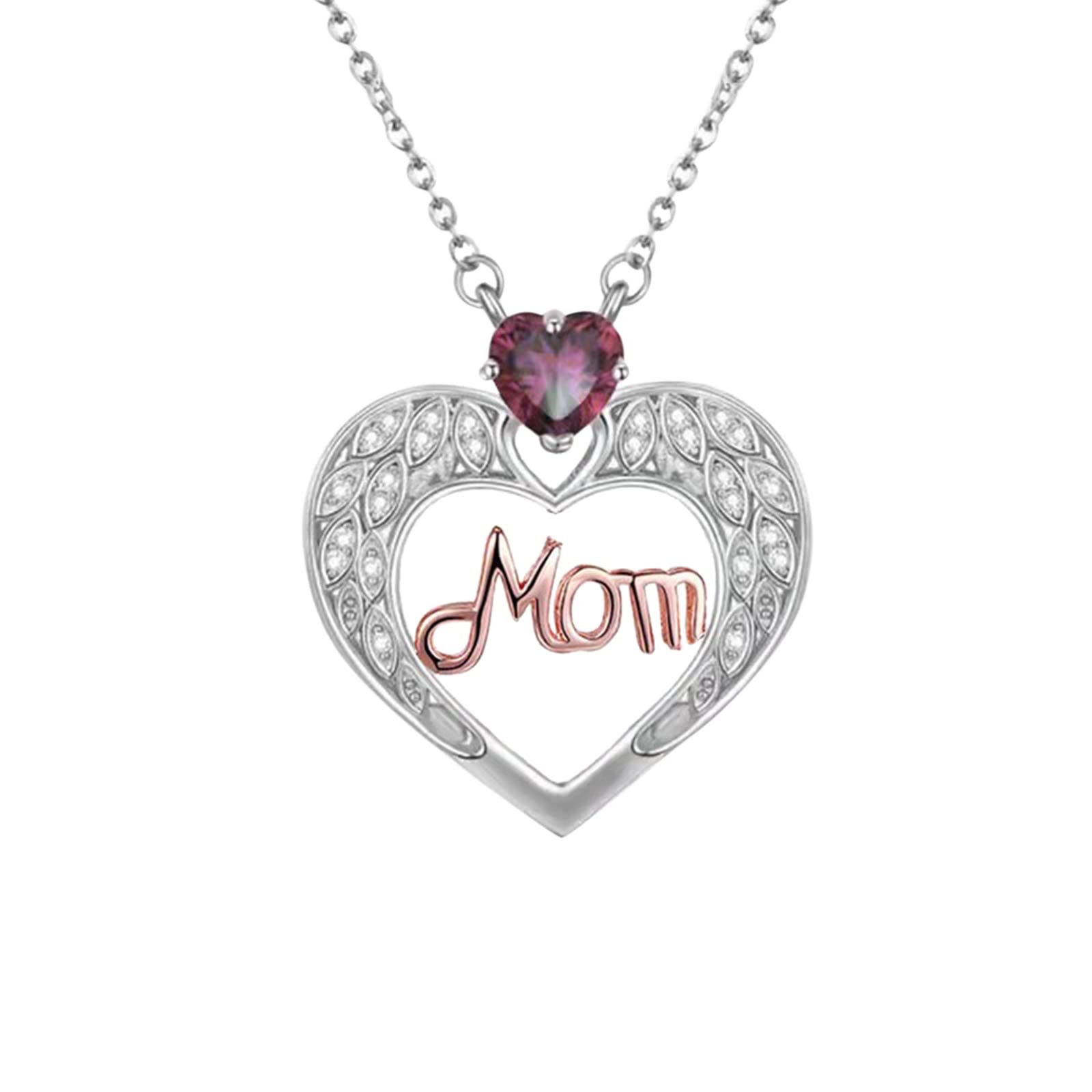 Personalized Memorial Necklace for Women - Custom Engraved Mother's Pendant Jewelry Gift with Adjustable Chain | Perfect for Mother's Day, Birthday, Anniversary & Keepsake Gifts