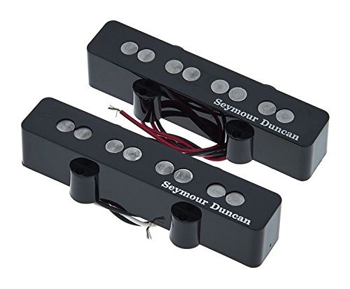 Seymour Duncan Quarter Pound 4-String Jazz Bass Pickup Set - Black (11402-56) with Bonus Beverage-Opener Keychain - Perfect for Bass Guitar Upgrades & Live Performances