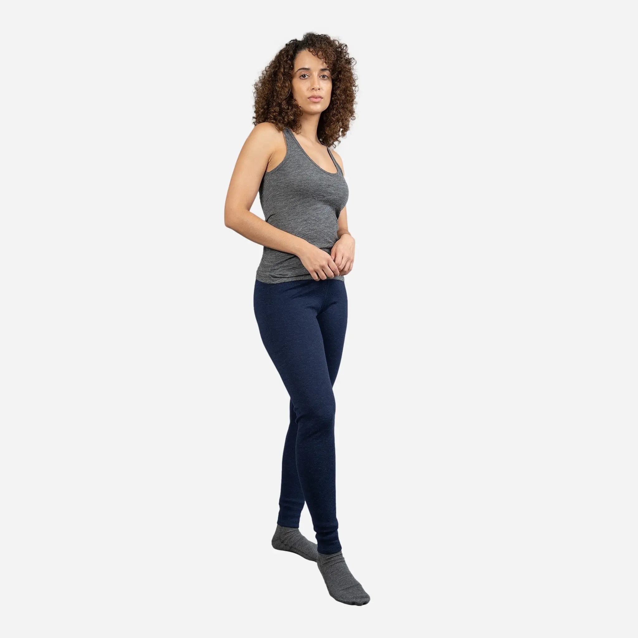 Premium Women's Alpaca Wool Leggings - 300 GSM Lightweight Thermal Base Layer for Yoga, Hiking & Winter Outdoor Activities