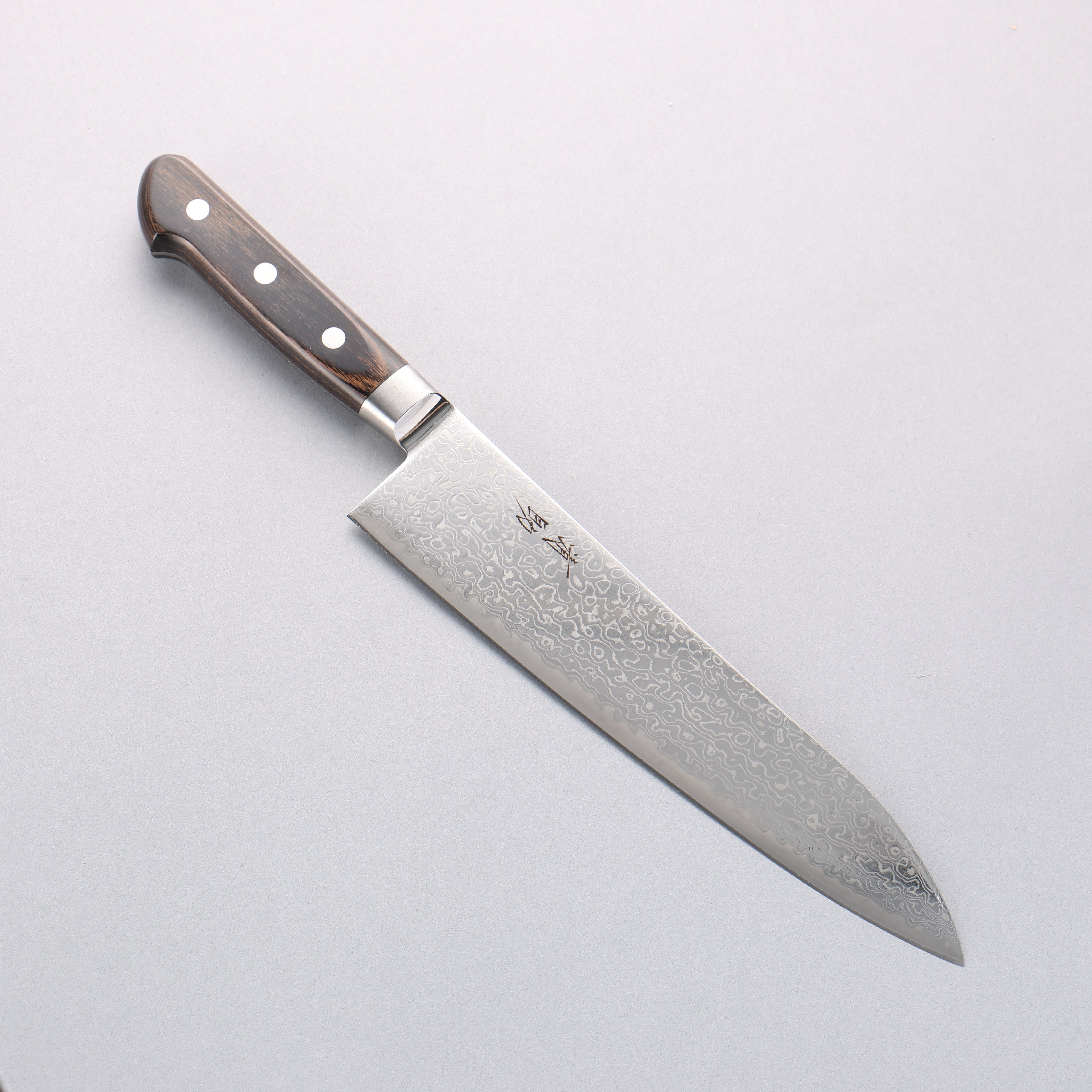Premium AUS10 Damascus Gyuto Knife 210mm - Mirrored Finish, Brown Pakka Wood Handle - Japanese Chef Knife for Slicing, Dicing & Precision Cooking