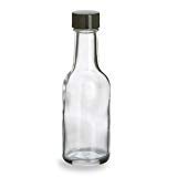 96 pcs 50ml Clear Glass Liquor Bottles with Black Screw Caps - Mini Alcohol Bottles for Cocktail Making, Party Favors, Wedding Decor & DIY Craft Projects