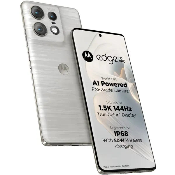 Motorola Edge 50 Pro Dual SIM Unlocked 5G Smartphone (Global Model XT2403-1) - Premium Android Phone for Streaming, Gaming & Business Use