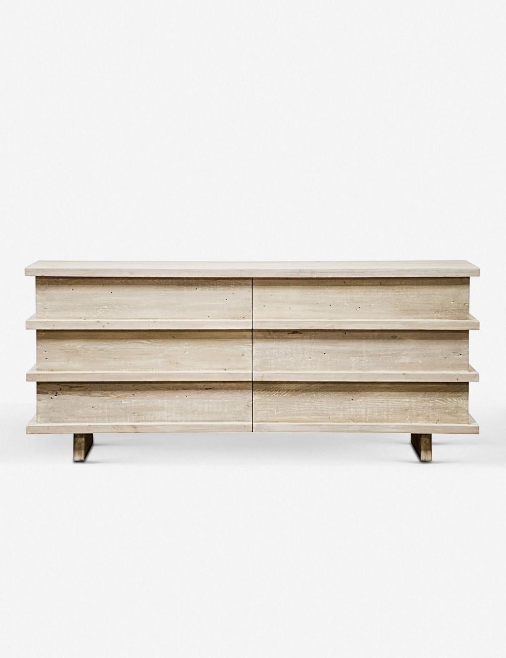 Corliss 6 Drawer Dresser - White Wash Wooden Chest of Drawers for Bedroom Storage & Organization | Perfect for Master Bedroom, Guest Room or Nursery