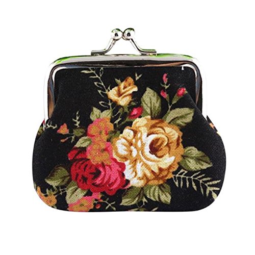 Vintage Floral Coin Purse Wallet for Women - Cute Clasp Closure Pouch for Keys, Change & Small Essentials | Perfect for Travel, Shopping & Everyday Use