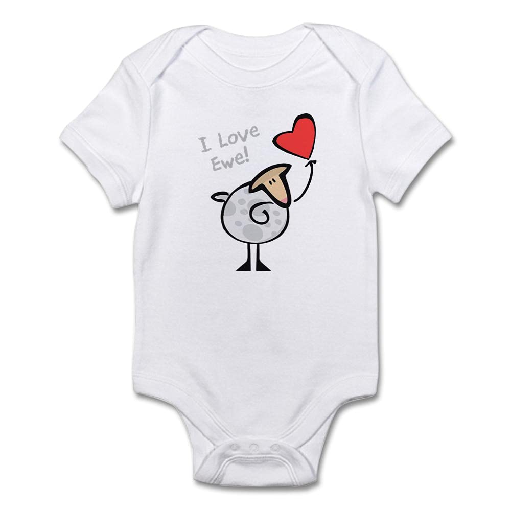 CafePress I Love Ewe Infant Bodysuit - Adorable Sheep Design Baby Onesie for Boys & Girls | Perfect for Newborn Photos, Baby Showers & Everyday Wear
