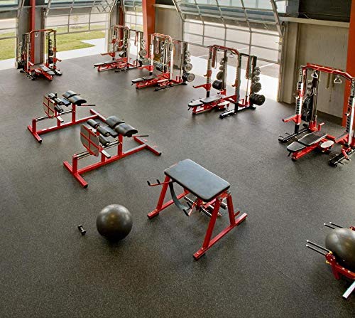 Premium 1/2 Inch (12mm) Thick 35% Dark Grey/White 4' x 16' High-Density Rubber Flooring Rolls - Non-Slip Gym Mats for Home & Commercial Workouts, Yoga, Martial Arts, and Fitness Studios - Durable Protective Exercise Flooring