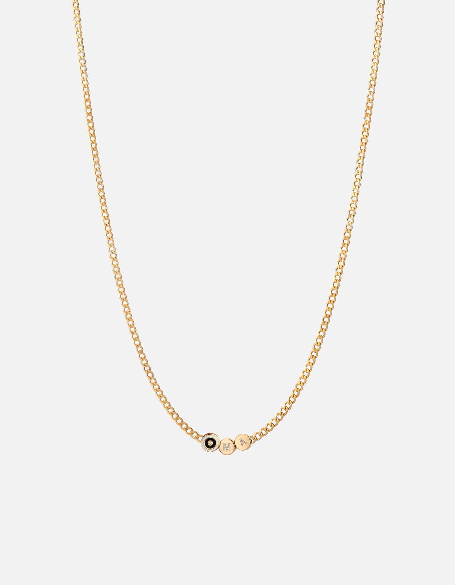 Opus Sapphire Gold Vermeil & Black Chain Necklace for Women - Elegant Layering Jewelry for Everyday Wear, Date Night & Special Occasions