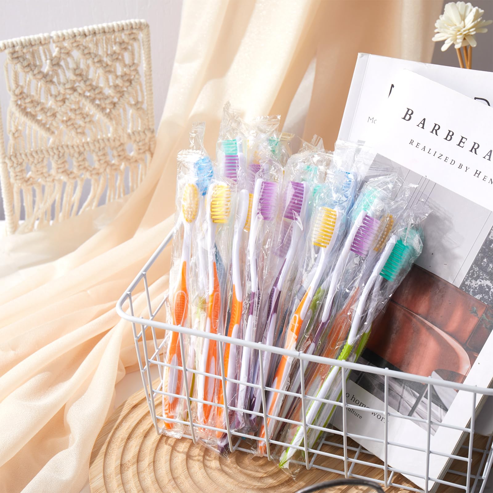 Maxcheck 60 Pack Colorful Pre-Pasted Disposable Toothbrushes - Individually Wrapped Travel Toothbrushes with Toothpaste | Perfect for Homeless Shelters, Travel, Camping & Emergency Kits