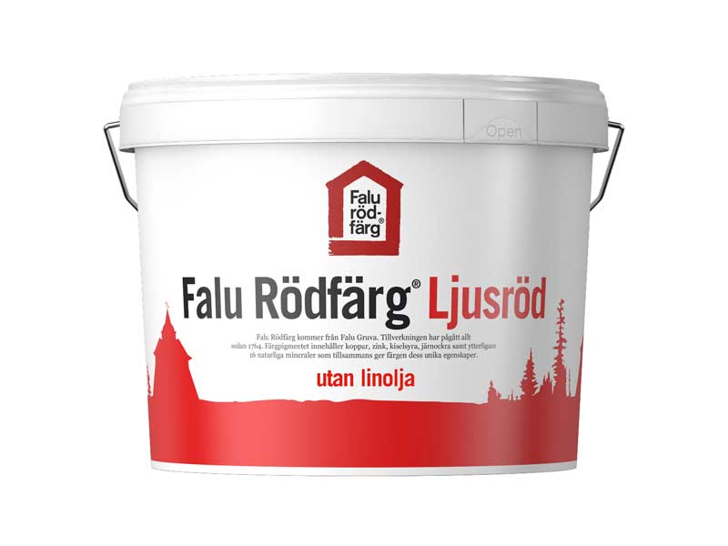 Original Light Red Falu Rödfärg Paint - 10L Linseed Oil-Free for Exterior Wood & Barns - Perfect for Traditional Swedish-Style Homes & Rustic Decor